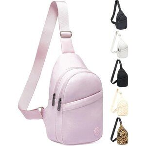 Womens Pink Crossbody Bags for Women Men Lightweight Sling Chest Bag